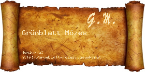 Grünblatt Mózes névjegykártya