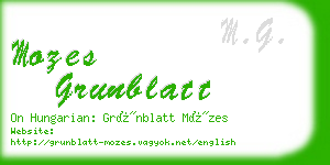 mozes grunblatt business card